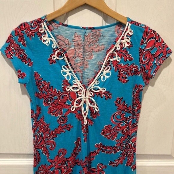 Lilly Pulitzer Brewster Rode Island reef searlean t-shirt dress size small - Picture 3 of 7